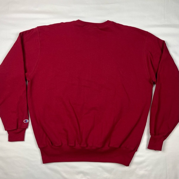 Vtg Champion Mens Crewneck Sweatshirt 2XL 90s Script Embroidered Burgundy B6 - Picture 2 of 7